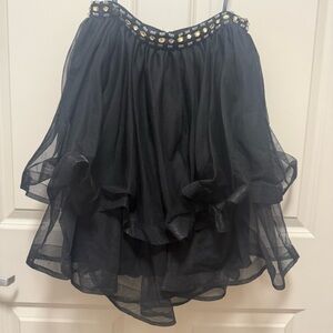 My Michelle Black Skirt with Gold Accents